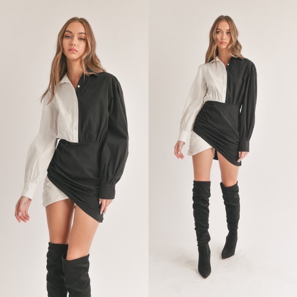 Dresses & Skirts - *24 HOUR SALE* A Split Decision Color Block Mini Dress